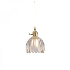 Lampada a sospensione in vetro retro giapponese - Design floreale elegante con attacco E27