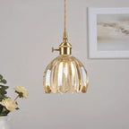 Lampada a sospensione in vetro retro giapponese - Design floreale elegante con attacco E27
