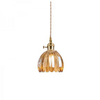 Lampada a sospensione in vetro retro giapponese - Design floreale elegante con attacco E27