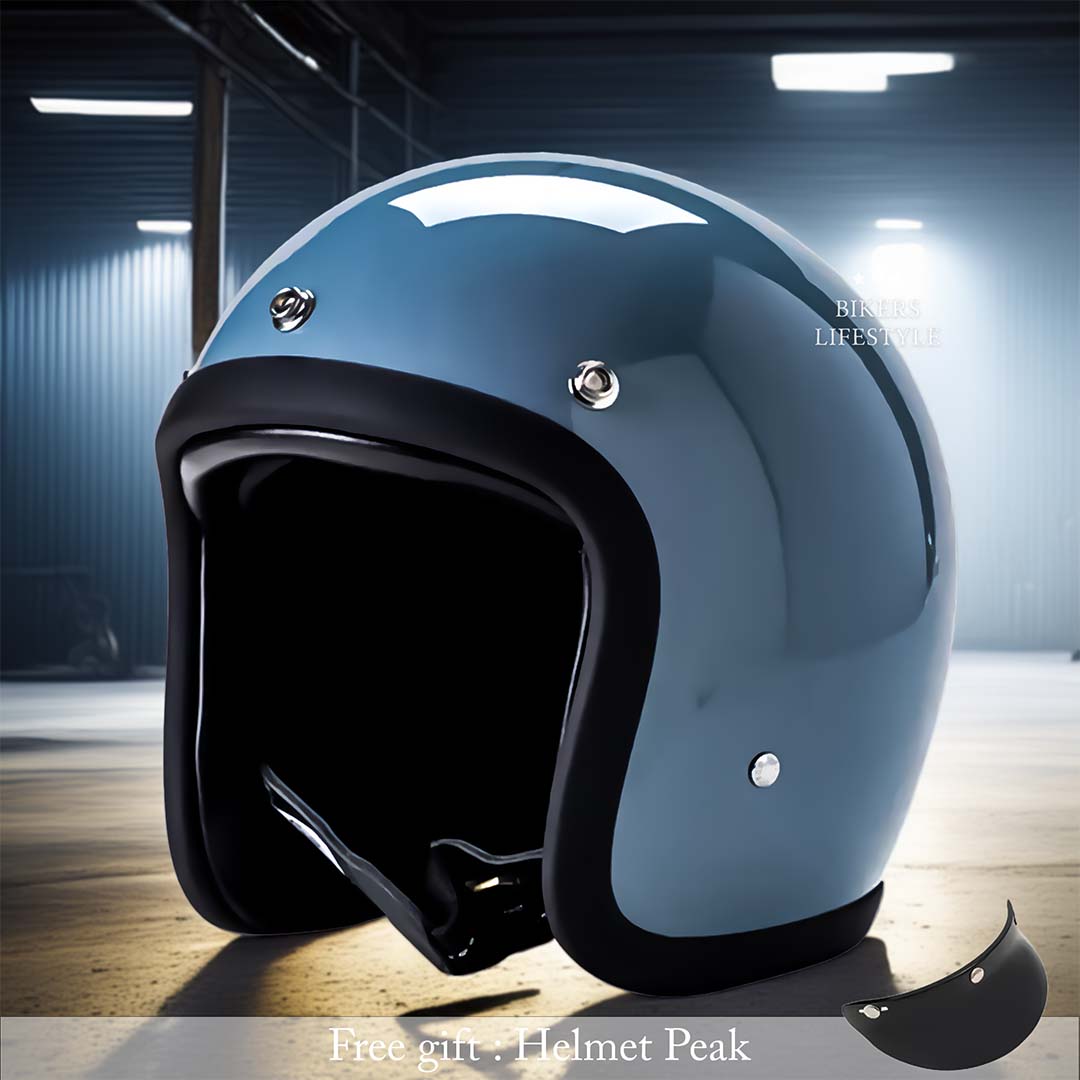 קסדת אופנוע וינטג' פרופיל נמוך Riverton לגברים, קליפת פיברגלס, מאושרת DOT ו-ECE, קלאסית