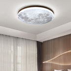 Lampada da soffitto LED Minimalista a forma di Luna – Design moderno in legno e acrilico