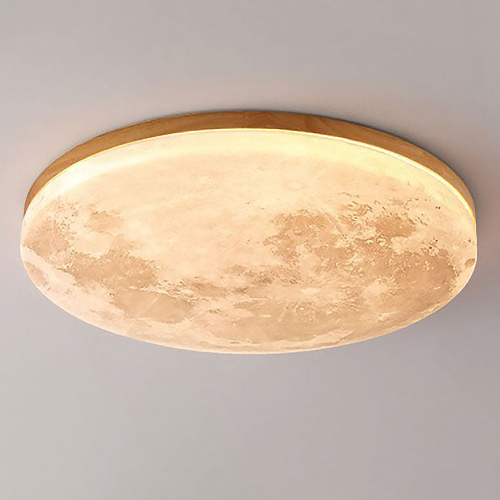 Lampada da soffitto LED Minimalista a forma di Luna – Design moderno in legno e acrilico