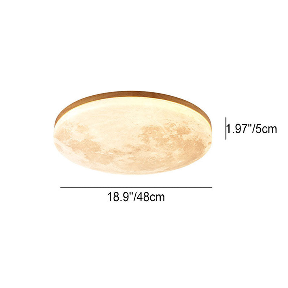 Lampada da soffitto LED Minimalista a forma di Luna – Design moderno in legno e acrilico