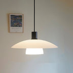 Lampada a sospensione in vetro bianco minimalista – Lampada moderna con design pulito