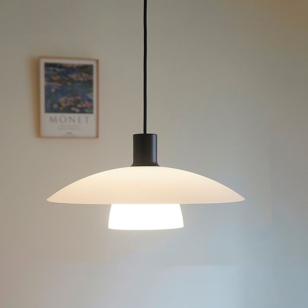 Minimalistisk vit glaspendellampa – modern lampa med ren design