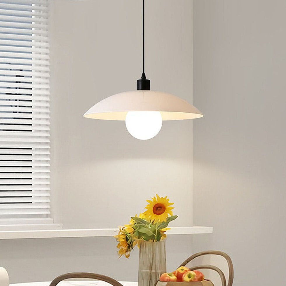 Lampada a sospensione in vetro bianco minimalista – Lampada moderna con design pulito