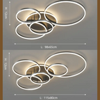 מנורת תקרה מודרנית LED עם שלט רחוק - תאורה מתכווננת בזהב ושחור