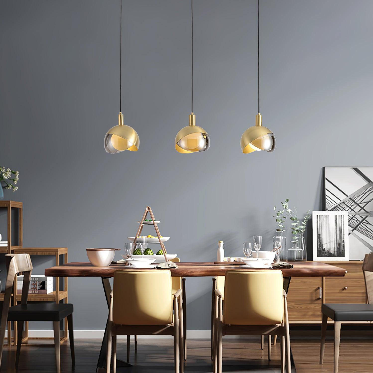 Lampadario Moderno - Lampada Minimalista in Metallo e Vetro, Design Urbano