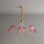 Sylvara Glass Flower Chandelier Frosted Leaf Bloom Light