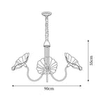 Sylvara Glass Flower Chandelier Frosted Leaf Bloom Light