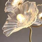 Sylvara Glass Flower Chandelier Frosted Leaf Bloom Light