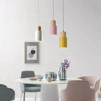 Lumiya Colorful Nordic Pendant Lamp With Wood Base