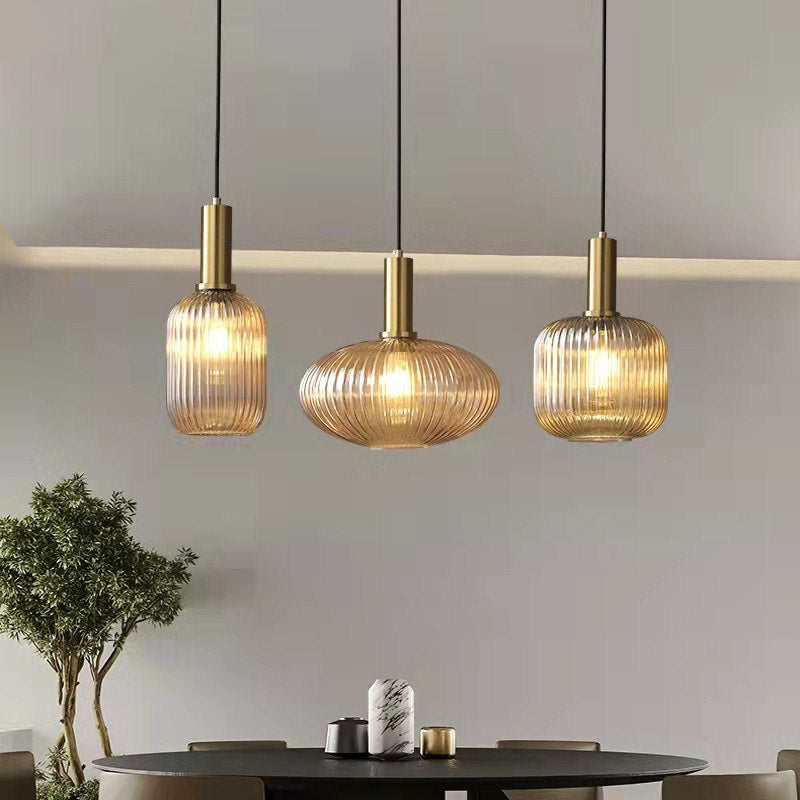 Nordic Fluted Glass Pendant Light for Modern Interiors