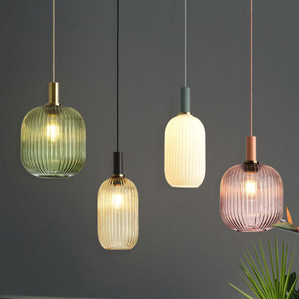 Nordic Fluted Glass Pendant Light for Modern Interiors
