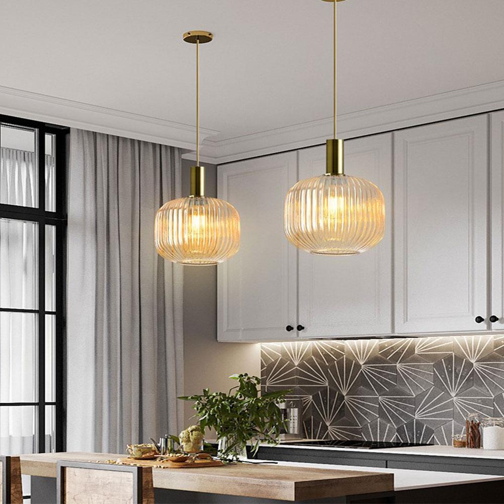 Nordic Fluted Glass Pendant Light for Modern Interiors