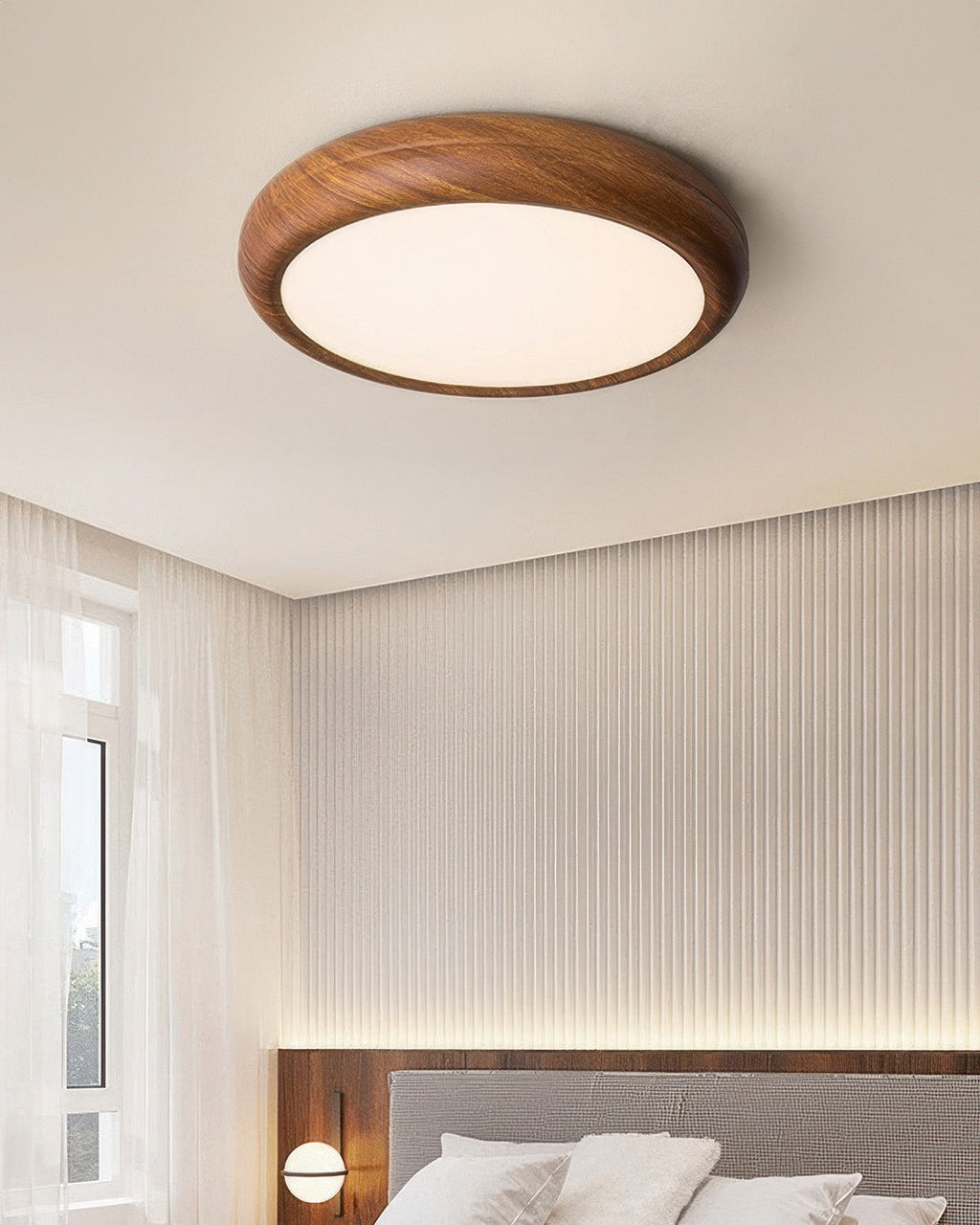 Walnut Modern Ceiling Lamp With Full Spectrum Lighting