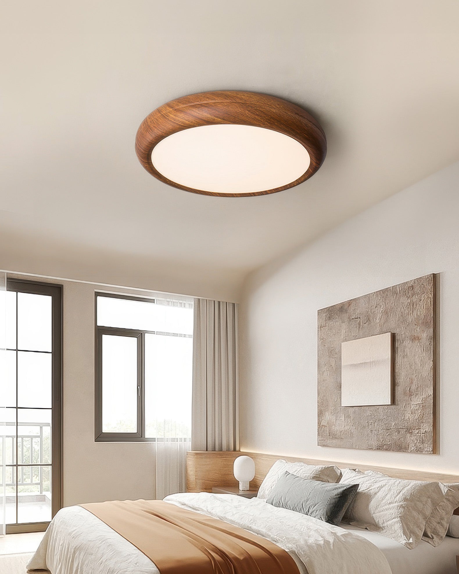 Walnut Modern Ceiling Lamp With Full Spectrum Lighting