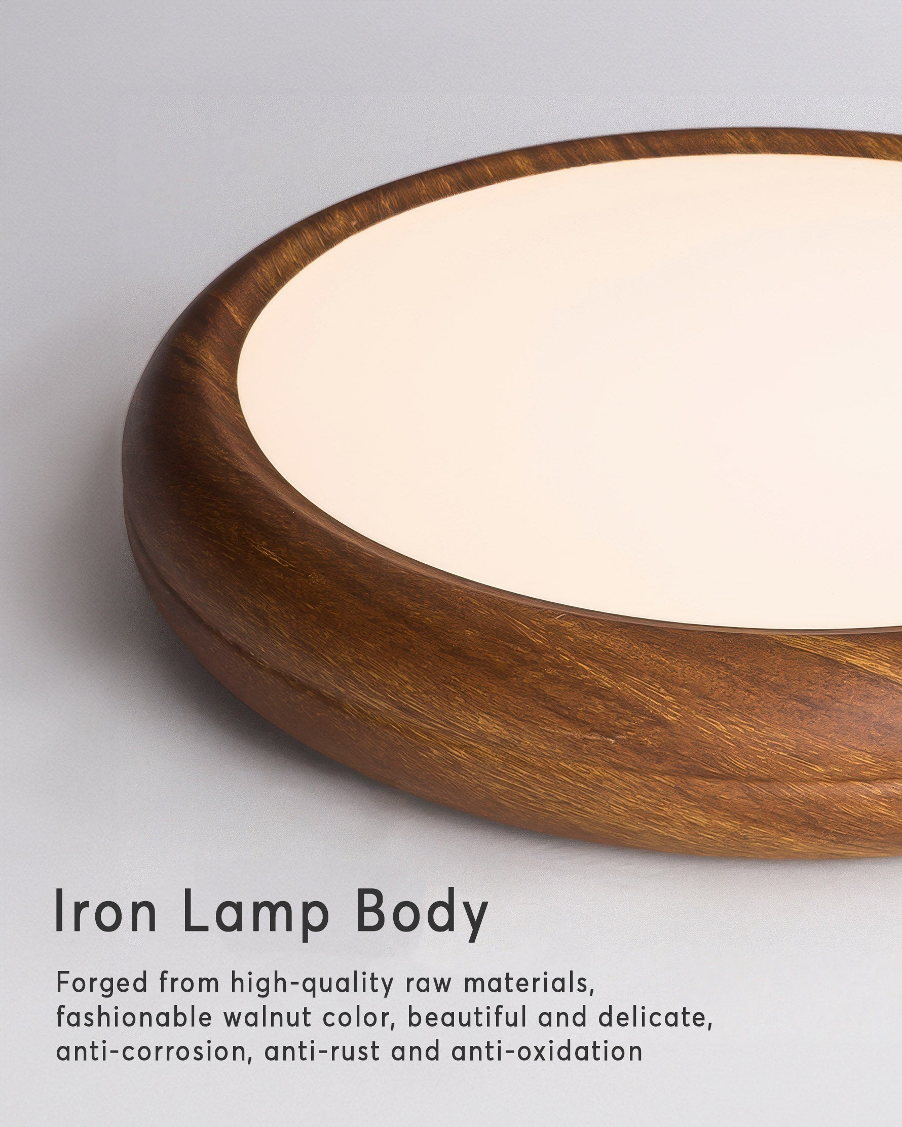 Walnut Modern Ceiling Lamp With Full Spectrum Lighting
