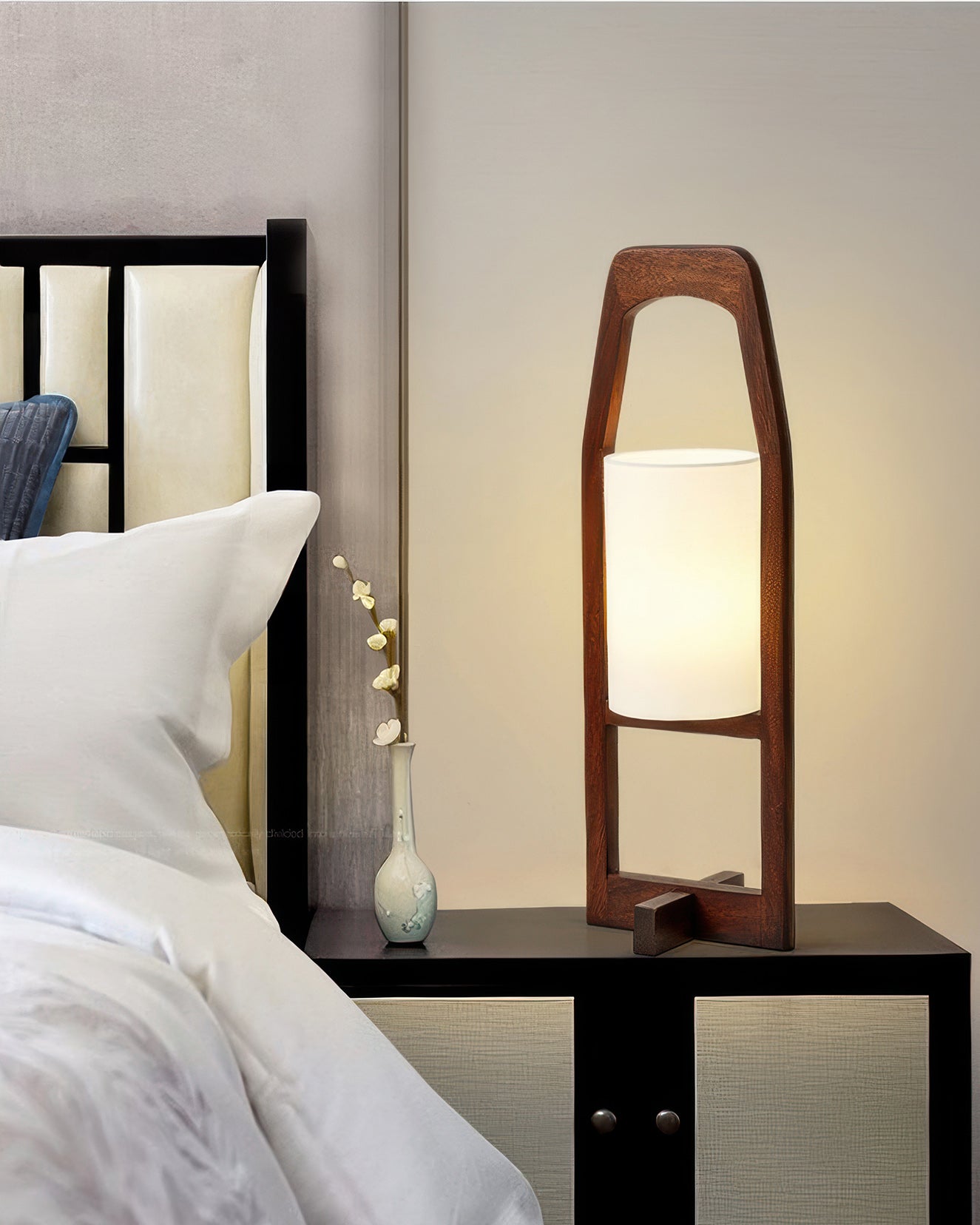 Lampada da terra Kizuna in legno giapponese retrò Zen luce ambientale