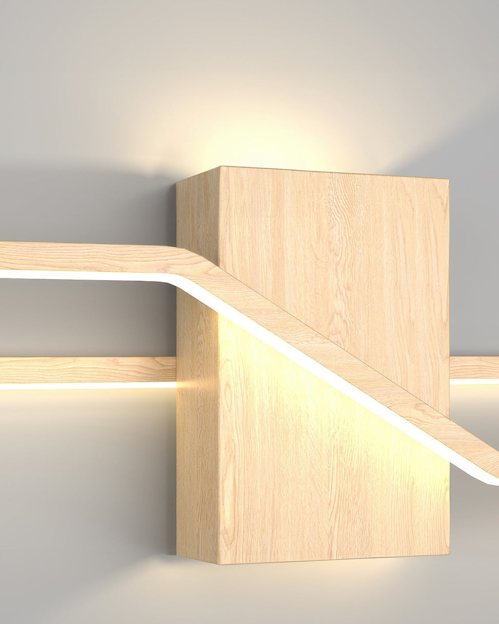 Lumanook Minimalist Led Wall Light With Wood Grain Finish