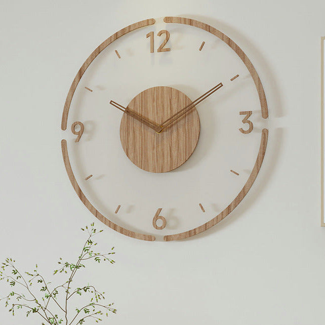 NordicAura Echt Holz Wanduhr - Leise, 35 cm Dekor