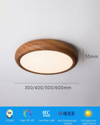 Walnut Modern Ceiling Lamp With Full Spectrum Lighting