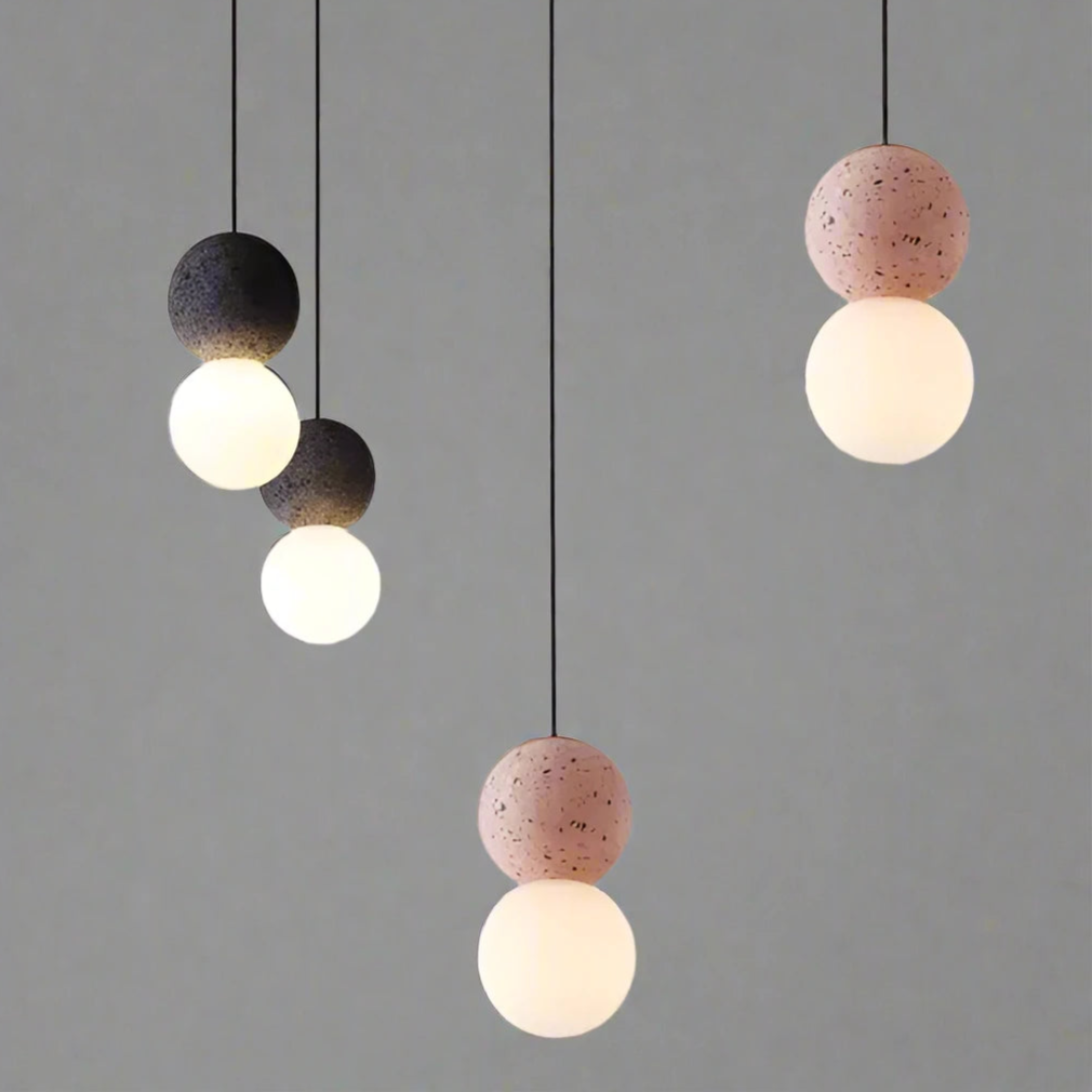 Quorra Geometric Pendant Light Featuring Opal Diffuser