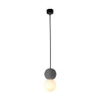 Quorra Pendant Light With Zement Volcanic Stone And Opal Glass