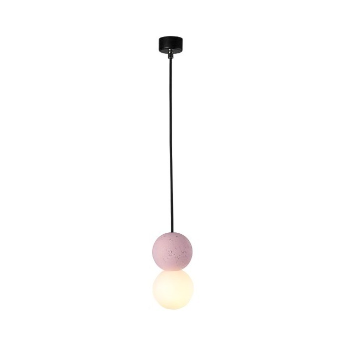 Quorra Pendant Light With Zement Volcanic Stone And Opal Glass