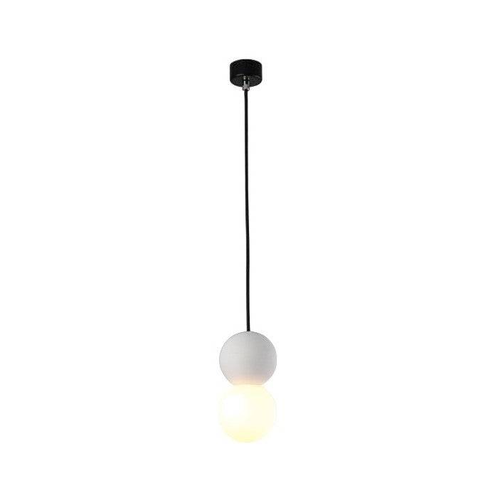 Quorra Pendant Light With Zement Volcanic Stone And Opal Glass