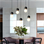 Quorra Pendant Light With Zement Volcanic Stone And Opal Glass