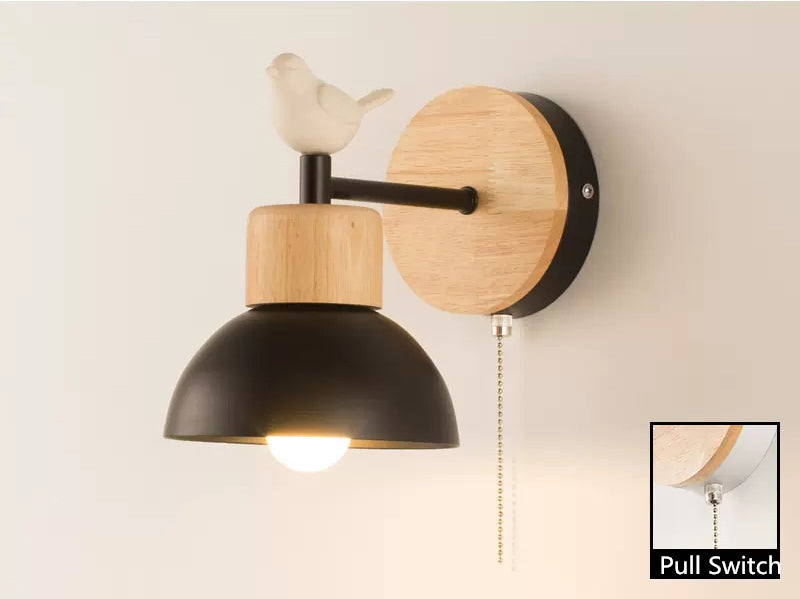 Skara Nordic Wooden Wall Lamp