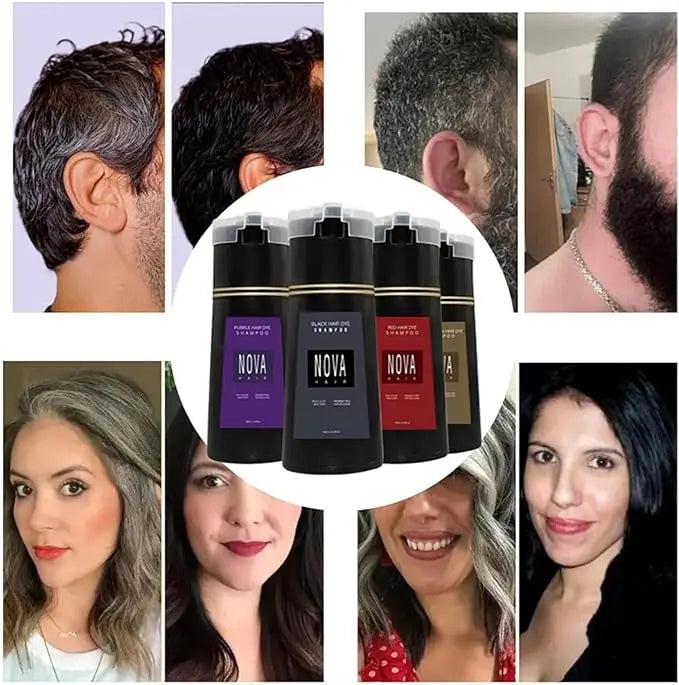 Novahair | שמפו צבע מיידי צבע שיער תוך 10 דקות ללא בלגן