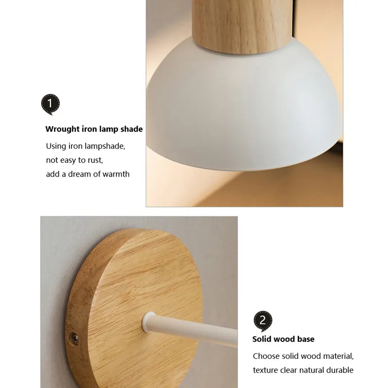 Skara Nordic Wooden Wall Lamp
