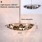 AstraGrid rozsdamentes acél geometrikus modern függeszték lámpák