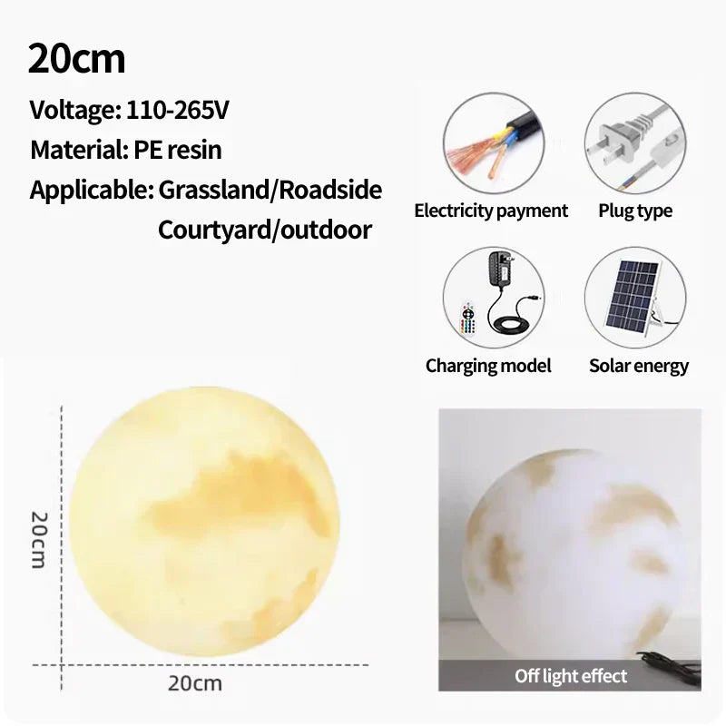 Lunora Lampada Solare Lunare Nordica da Esterno Impermeabile
