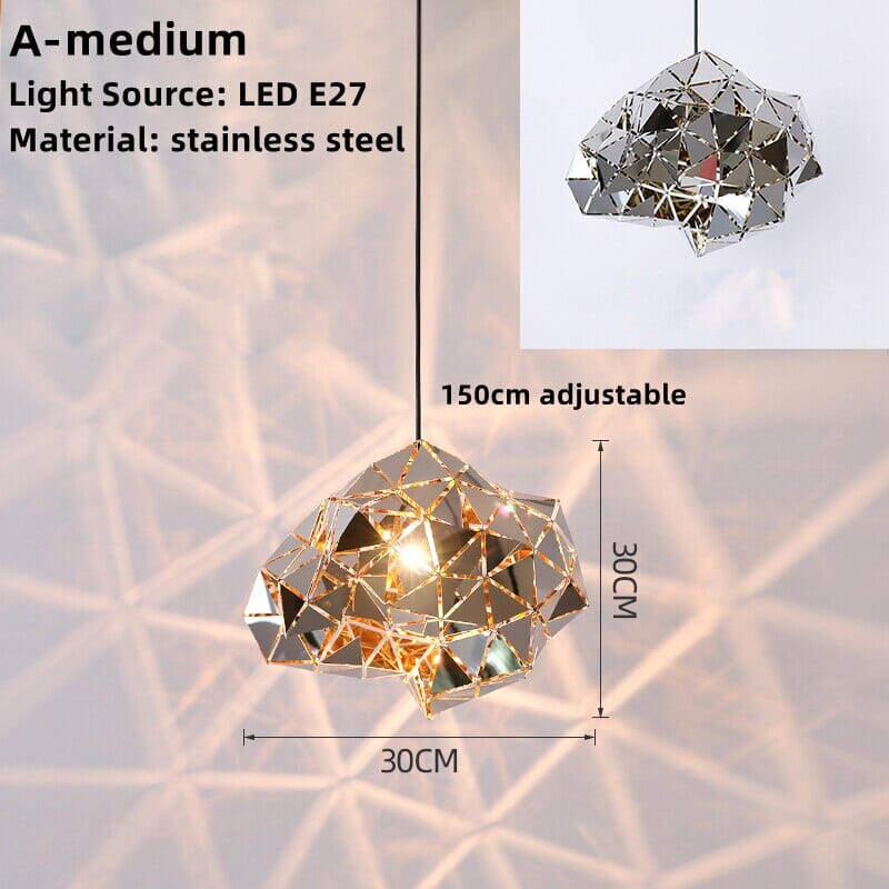 AstraGrid rozsdamentes acél geometrikus modern függeszték lámpák