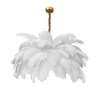 Ostrich Feather Pendant Chandelier Handcrafted Modern Light