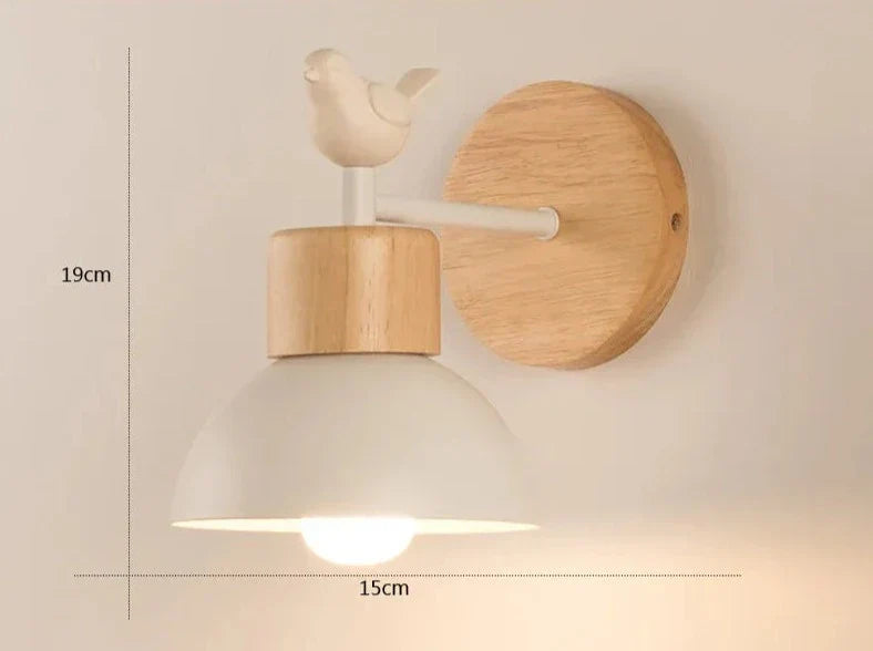 Skara Nordic Wooden Wall Lamp