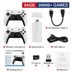 קונסולת פיקסלנובה רטרו 4K עם חבילת 2 שלטי PS5