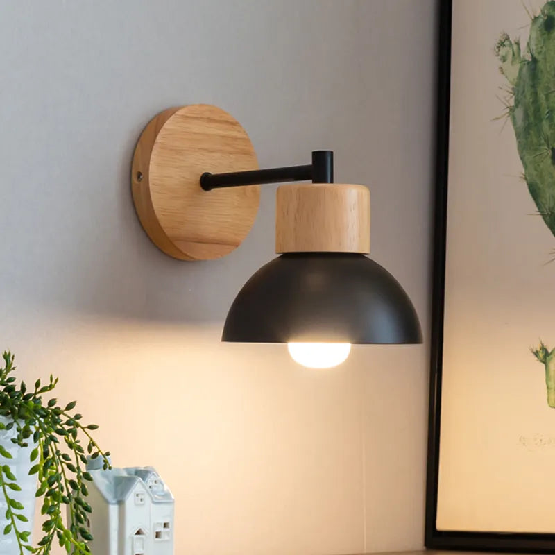 Skara Nordic Wooden Wall Lamp