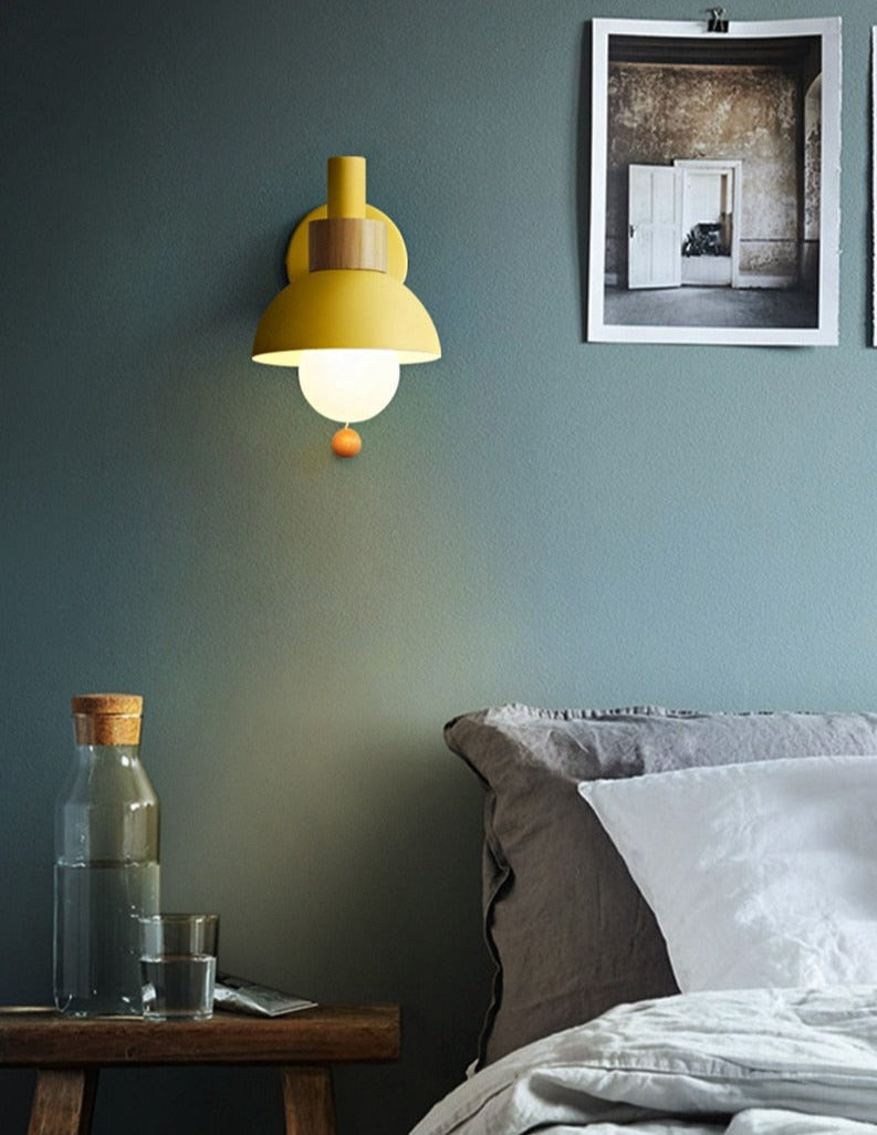 Colorful Scandinavian Wall Sconce With Pull Switch