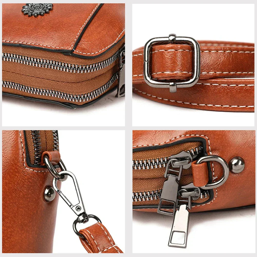 Asterra lær crossbody skulderveske for hverdagsantrekk