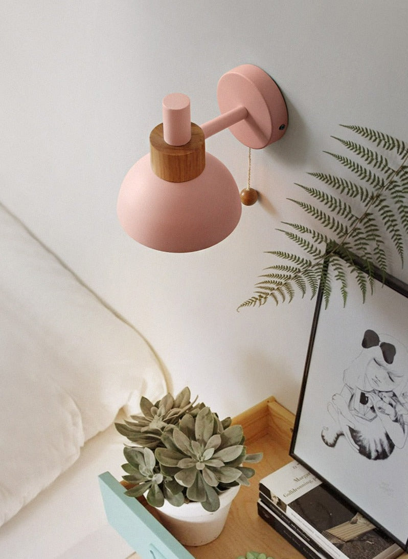 Colorful Scandinavian Wall Sconce With Pull Switch