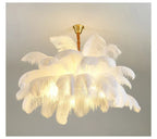Ostrich Feather Pendant Chandelier Handcrafted Modern Light
