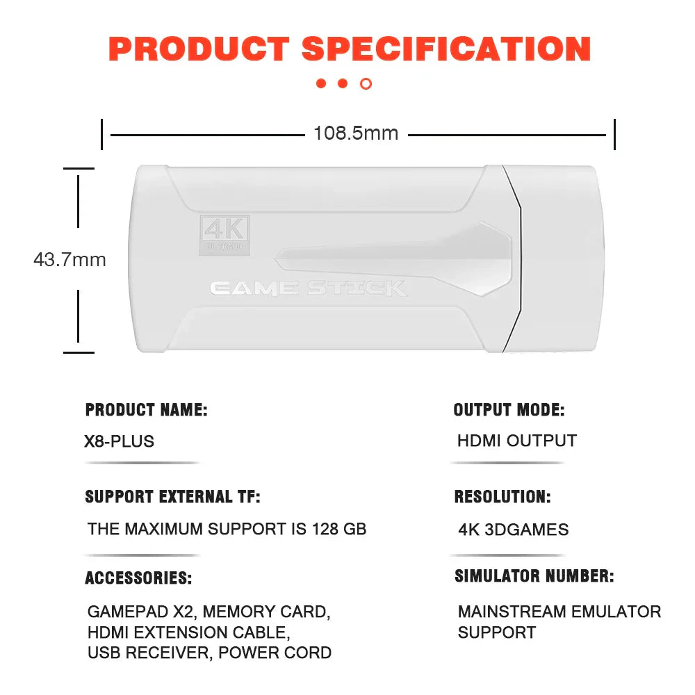 קונסולת פיקסלנובה רטרו 4K עם חבילת 2 שלטי PS5