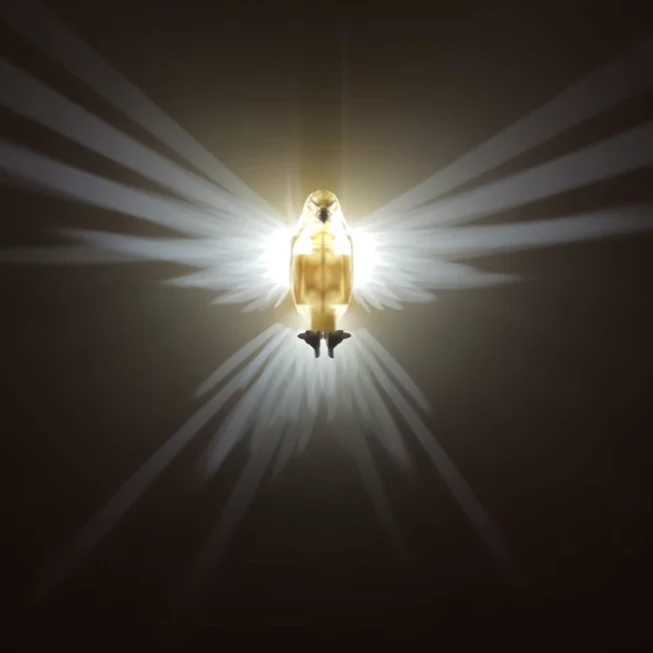 נוקטורן | מנורת קיר עם צללית של נשר וינשוף