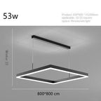 Lampadario a pendente quadrato geometrico con bagliore moderno