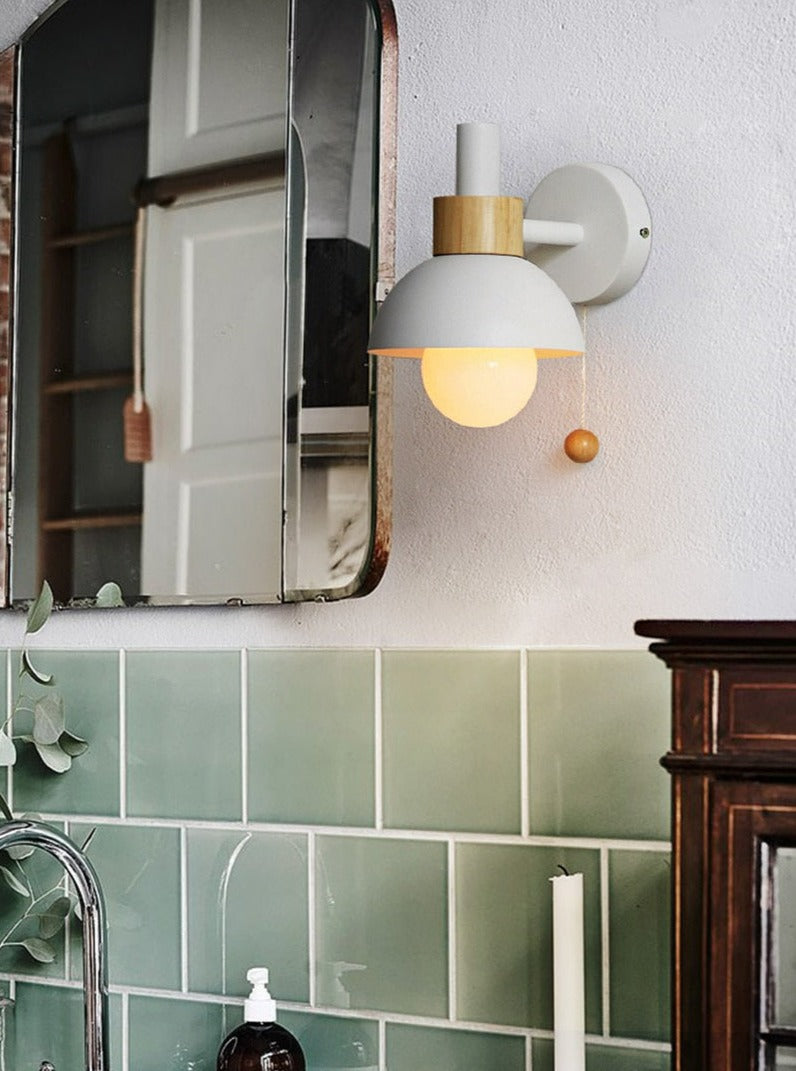 Colorful Scandinavian Wall Sconce With Pull Switch