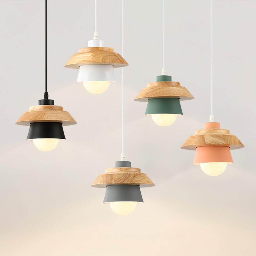 Veridia Stone Wood Pendant Light For Living Spaces